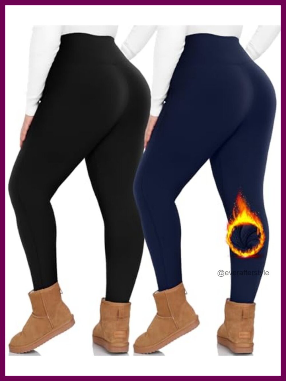 Plus Size Fleece Lined Leggings High Waist Tummy Control Thermal Winter Yoga